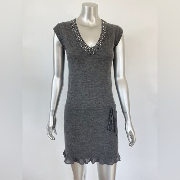 Lisli Knit Dress Women's Small Gray Wool Blend Fall Winter Casual P - Picture 1 of 9